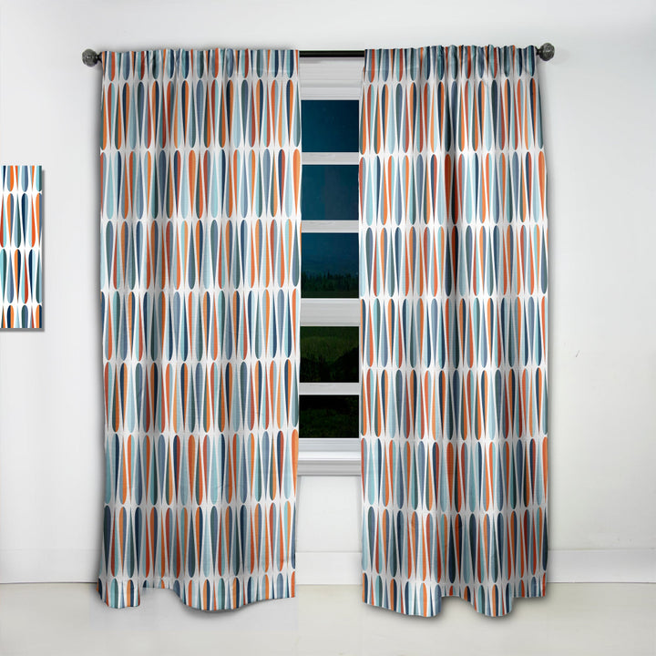 Retro Abstract Drops V - Mid-Century Modern Curtain - 1 Panel