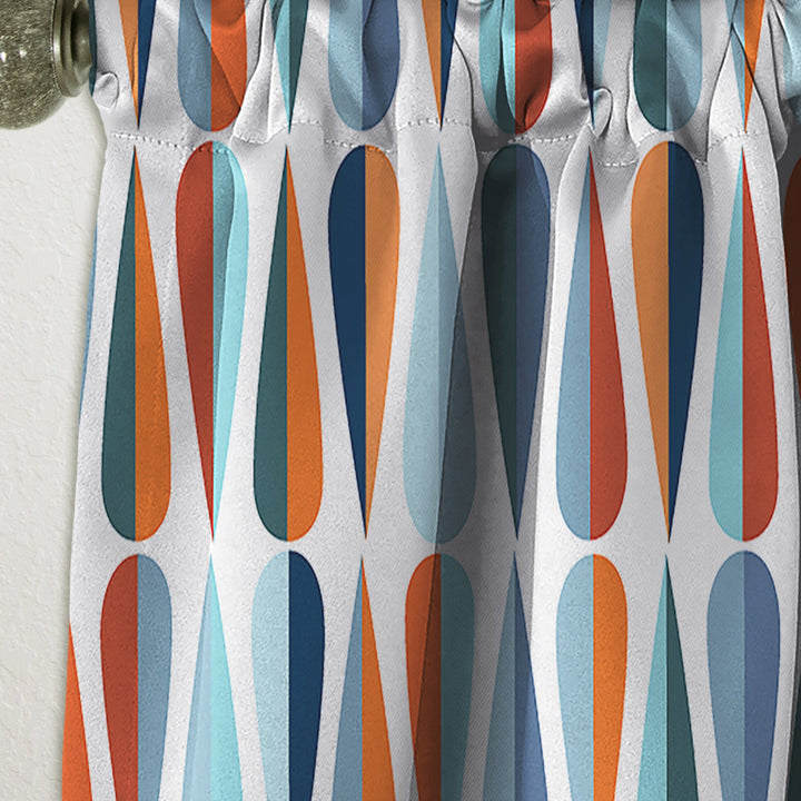 Retro Abstract Drops V - Mid-Century Modern Curtain - 1 Panel