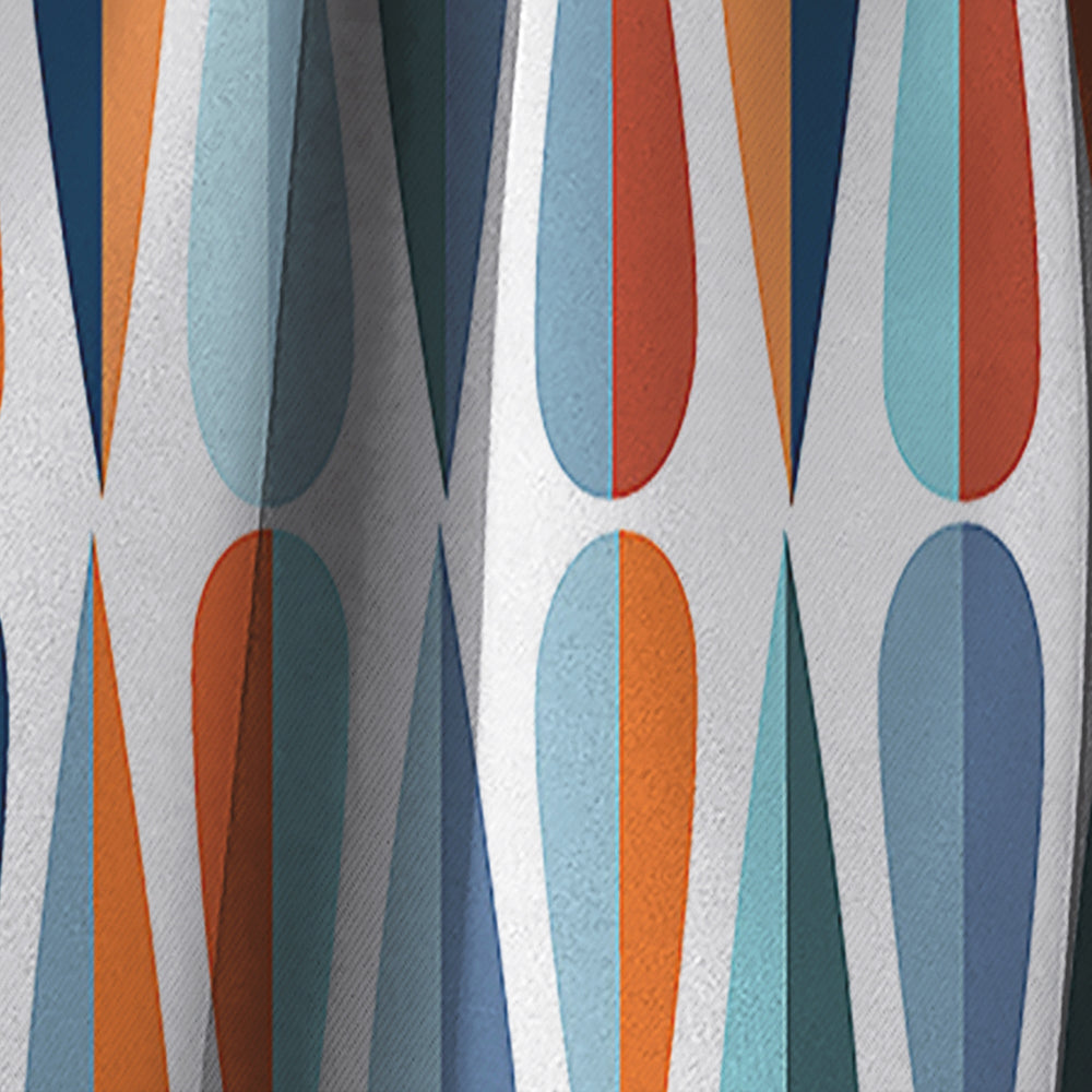 Retro Abstract Drops V - Mid-Century Modern Curtain - 1 Panel