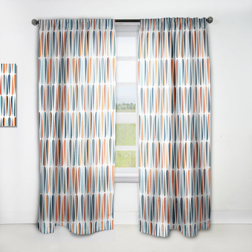 Retro Abstract Drops V - Mid-Century Modern Curtain - 1 Panel