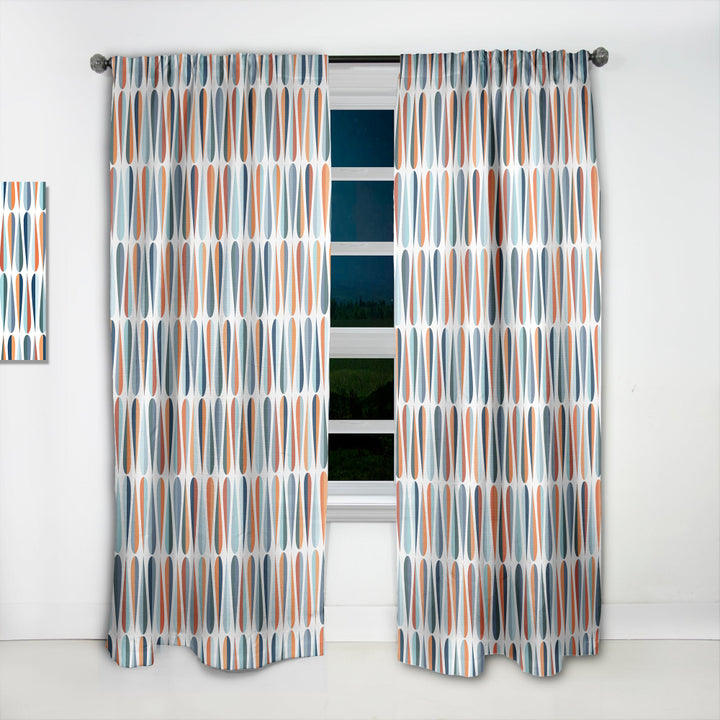 Retro Abstract Drops V - Mid-Century Modern Curtain - 1 Panel