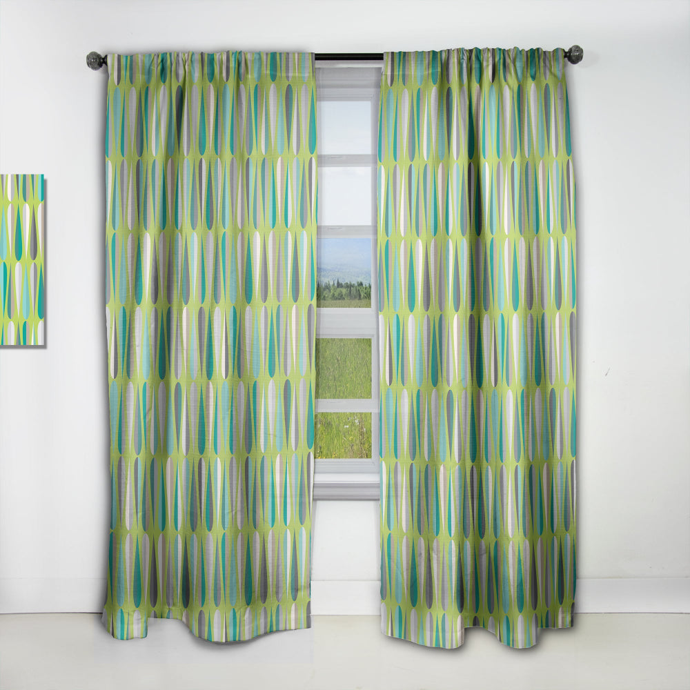 Retro Abstract Drops VI - Mid-Century Modern Curtain - 1 Panel