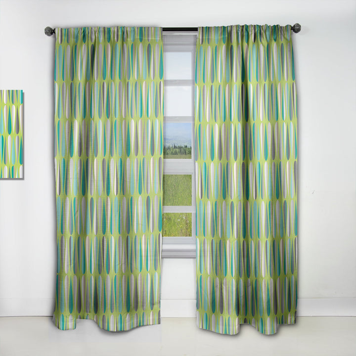 Retro Abstract Drops VI - Mid-Century Modern Curtain - 1 Panel