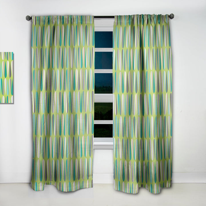 Retro Abstract Drops VI - Mid-Century Modern Curtain - 1 Panel
