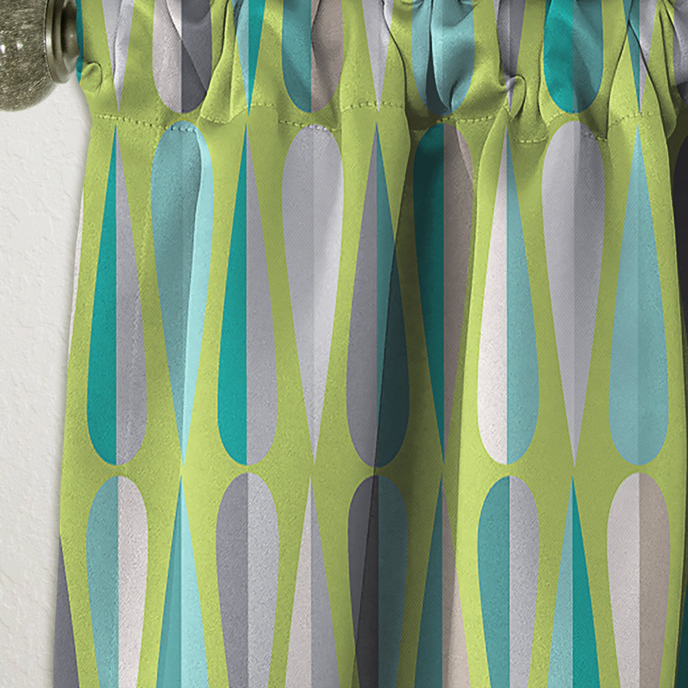 Retro Abstract Drops VI - Mid-Century Modern Curtain - 1 Panel