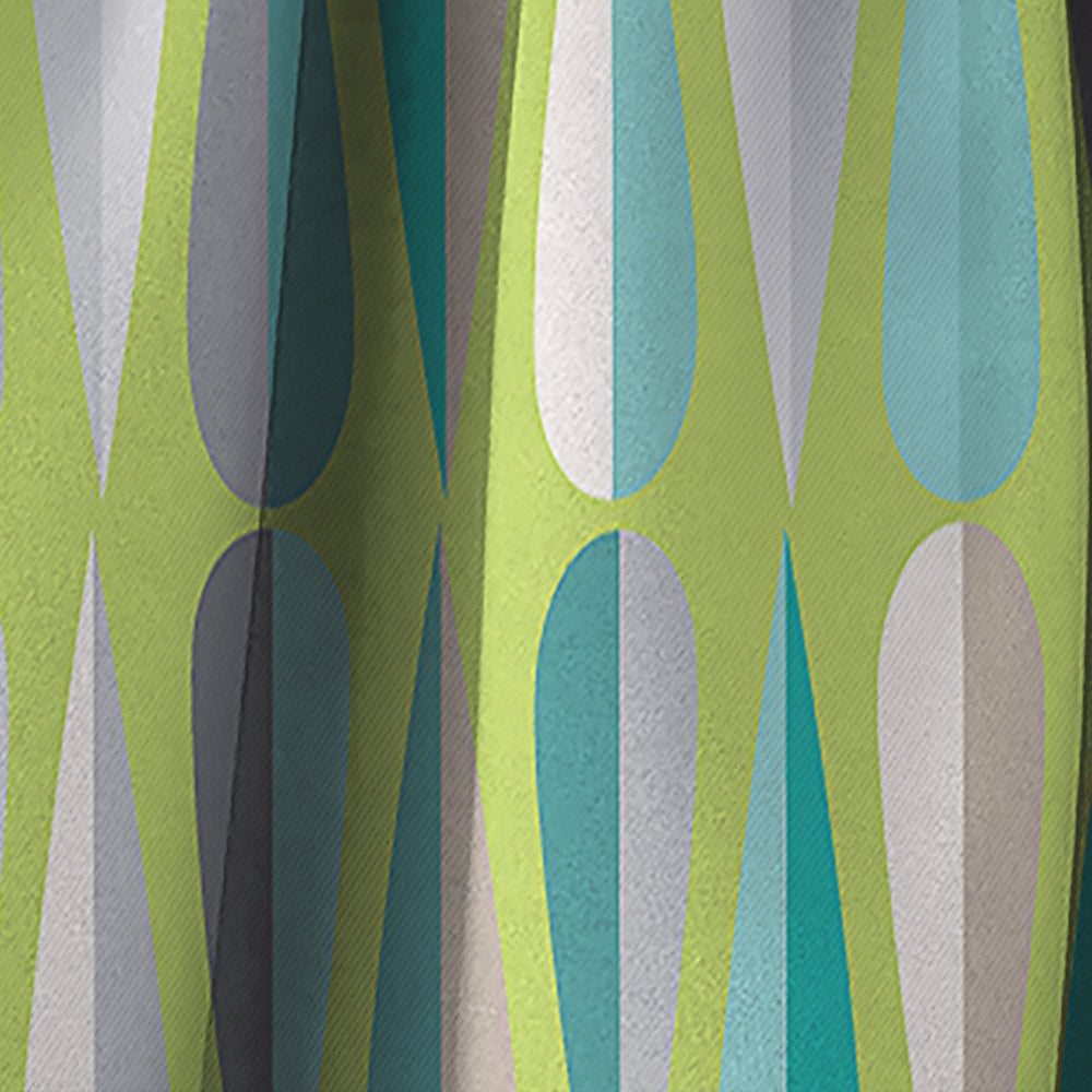 Retro Abstract Drops VI - Mid-Century Modern Curtain - 1 Panel