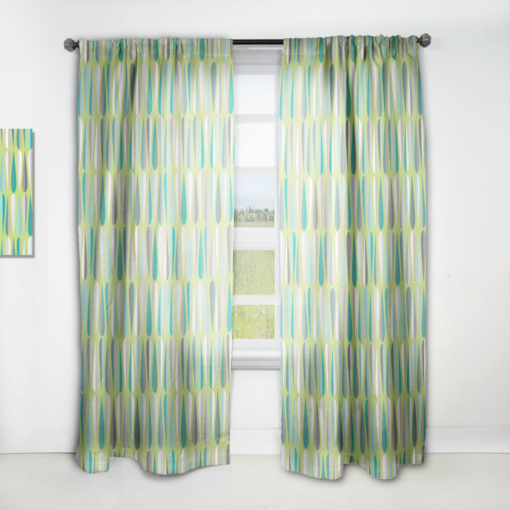 Retro Abstract Drops VI - Mid-Century Modern Curtain - 1 Panel