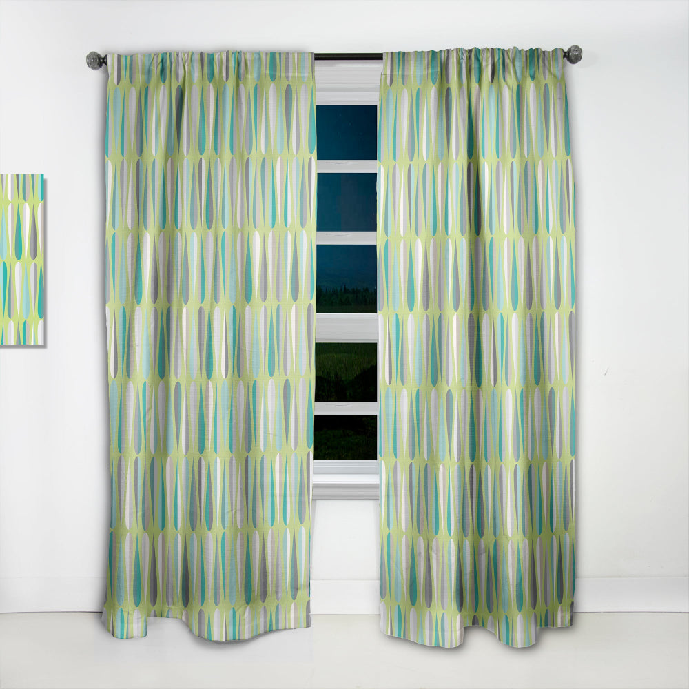 Retro Abstract Drops VI - Mid-Century Modern Curtain - 1 Panel