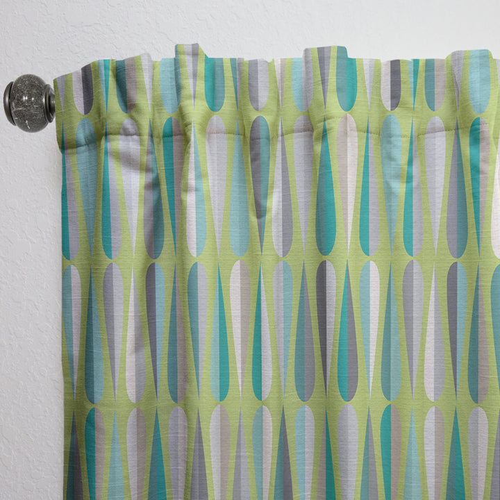 Retro Abstract Drops VI - Mid-Century Modern Curtain - 1 Panel