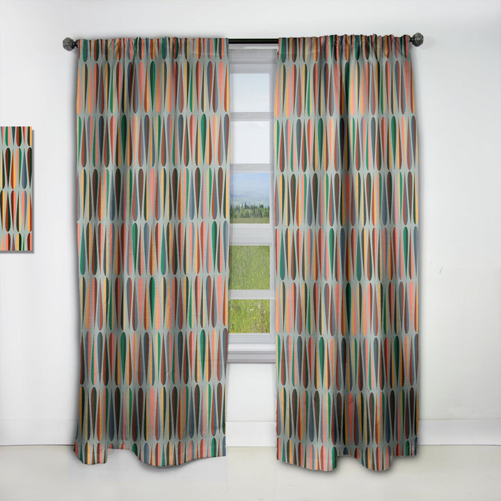 Retro Abstract Drops IX - Mid-Century Modern Curtain - 1 Panel