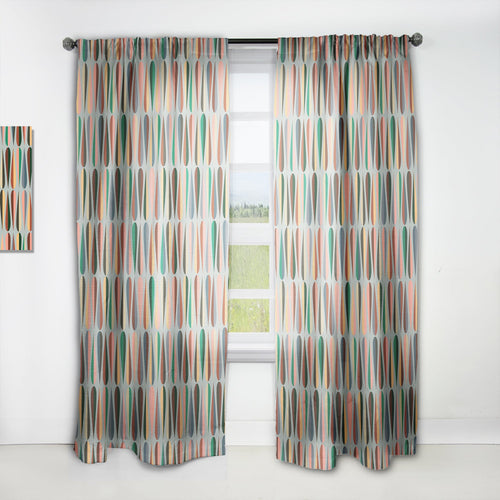 Retro Abstract Drops IX - Mid-Century Modern Curtain - 1 Panel