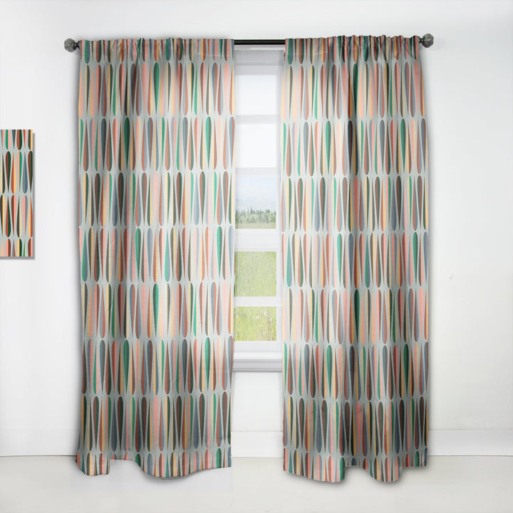 Retro Abstract Drops IX - Mid-Century Modern Curtain - 1 Panel