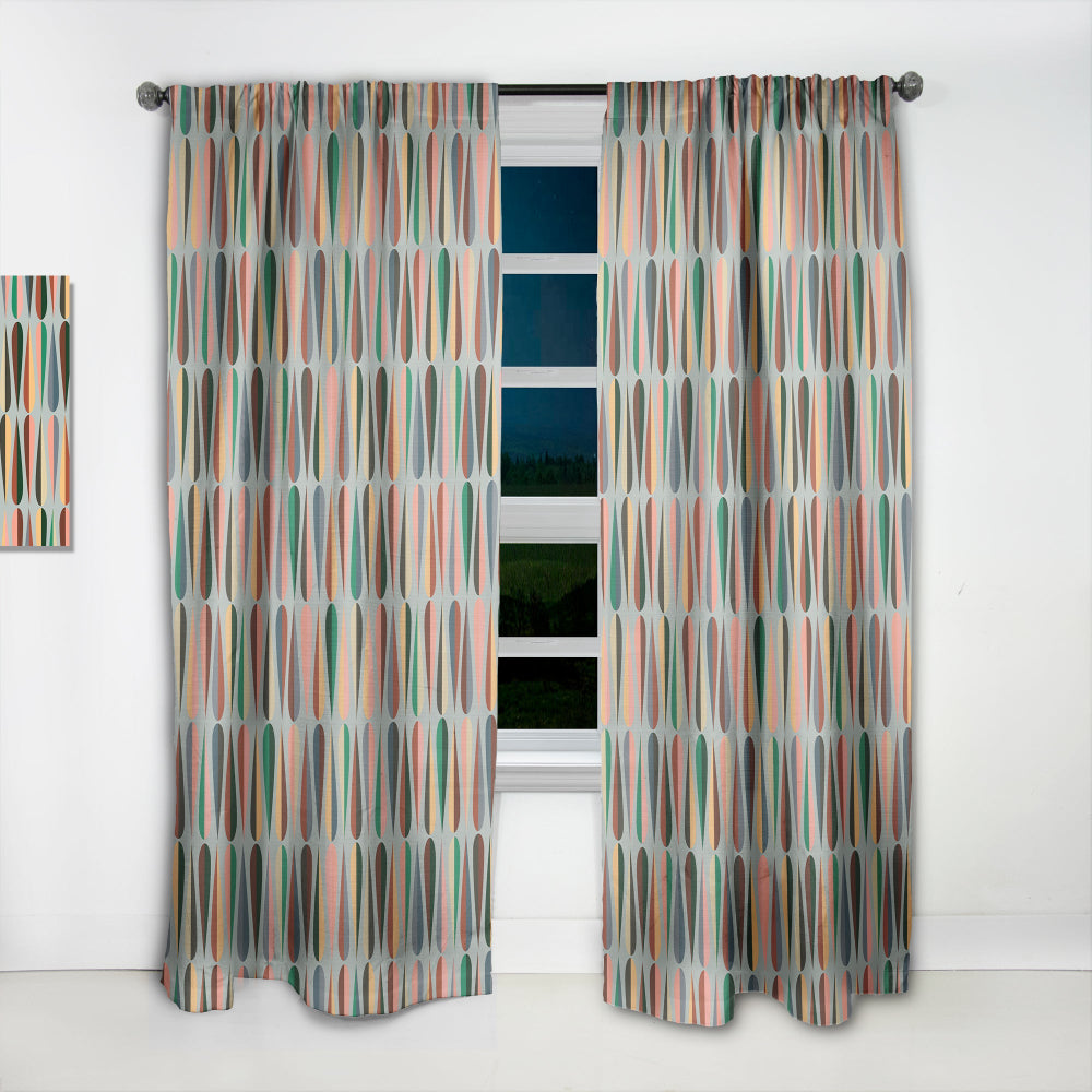 Retro Abstract Drops IX - Mid-Century Modern Curtain - 1 Panel