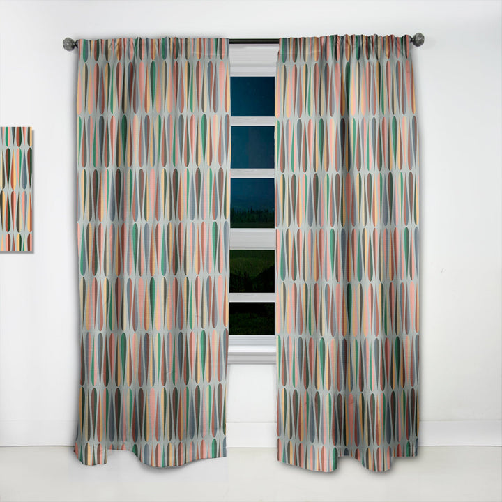 Retro Abstract Drops IX - Mid-Century Modern Curtain - 1 Panel