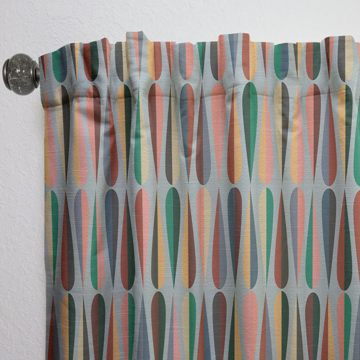 Retro Abstract Drops IX - Mid-Century Modern Curtain - 1 Panel