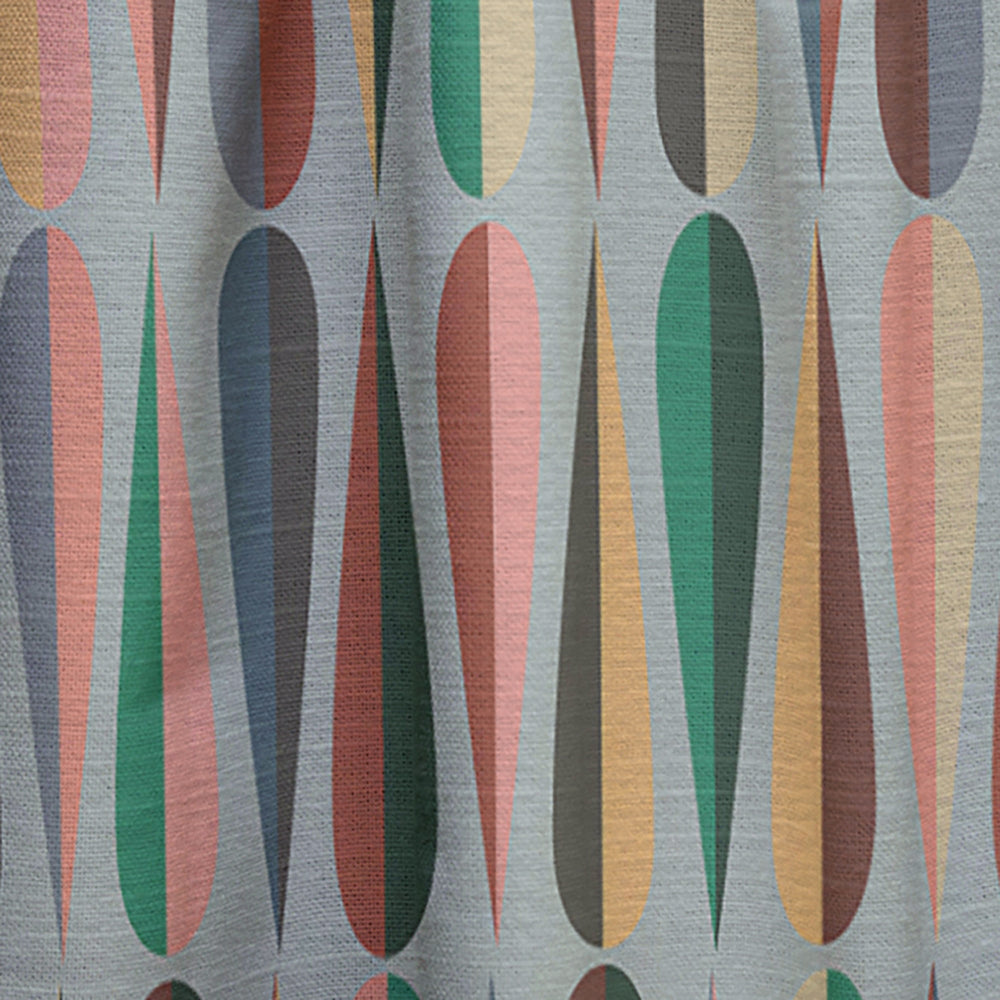 Retro Abstract Drops IX - Mid-Century Modern Curtain - 1 Panel