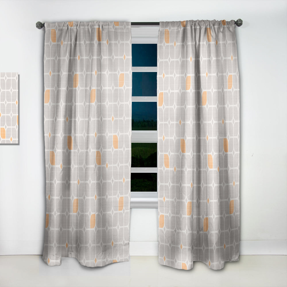 Retro Geometrical Pattern II - Mid-Century Modern Curtain - 1 Panel