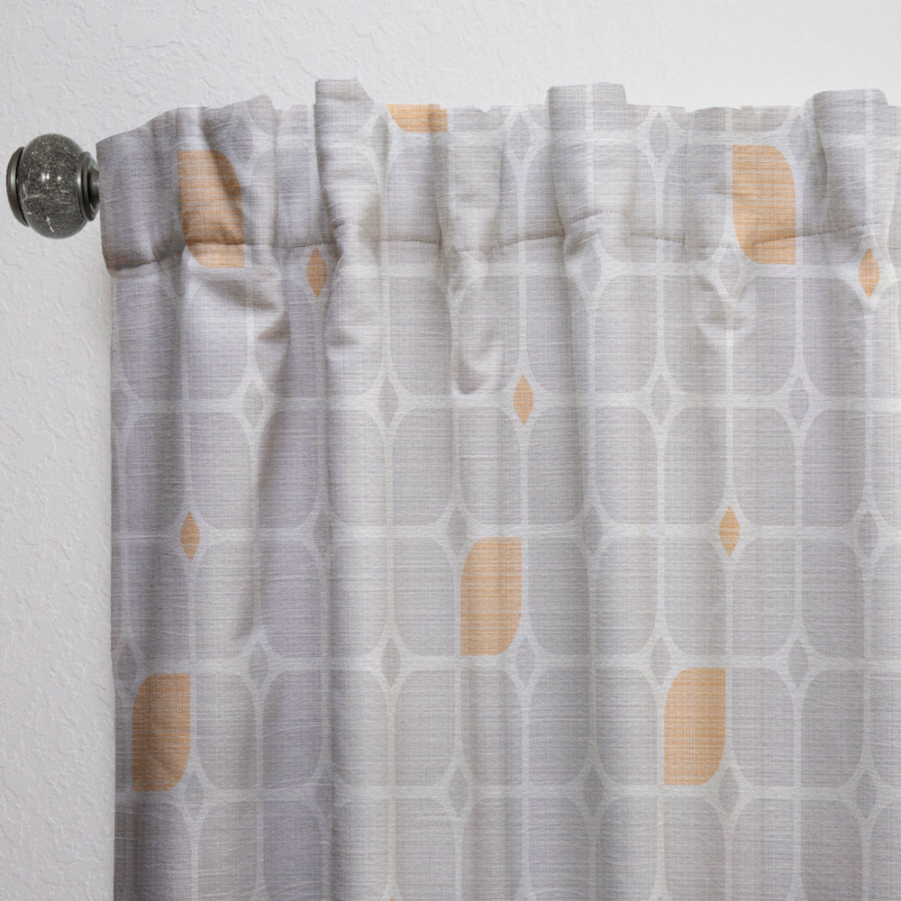 Retro Geometrical Pattern II - Mid-Century Modern Curtain - 1 Panel