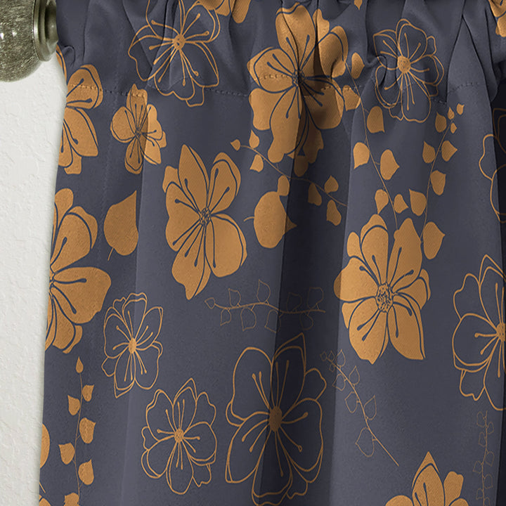 Retro Handdrawn Poppies II - Mid-Century Modern Curtain - 1 Panel
