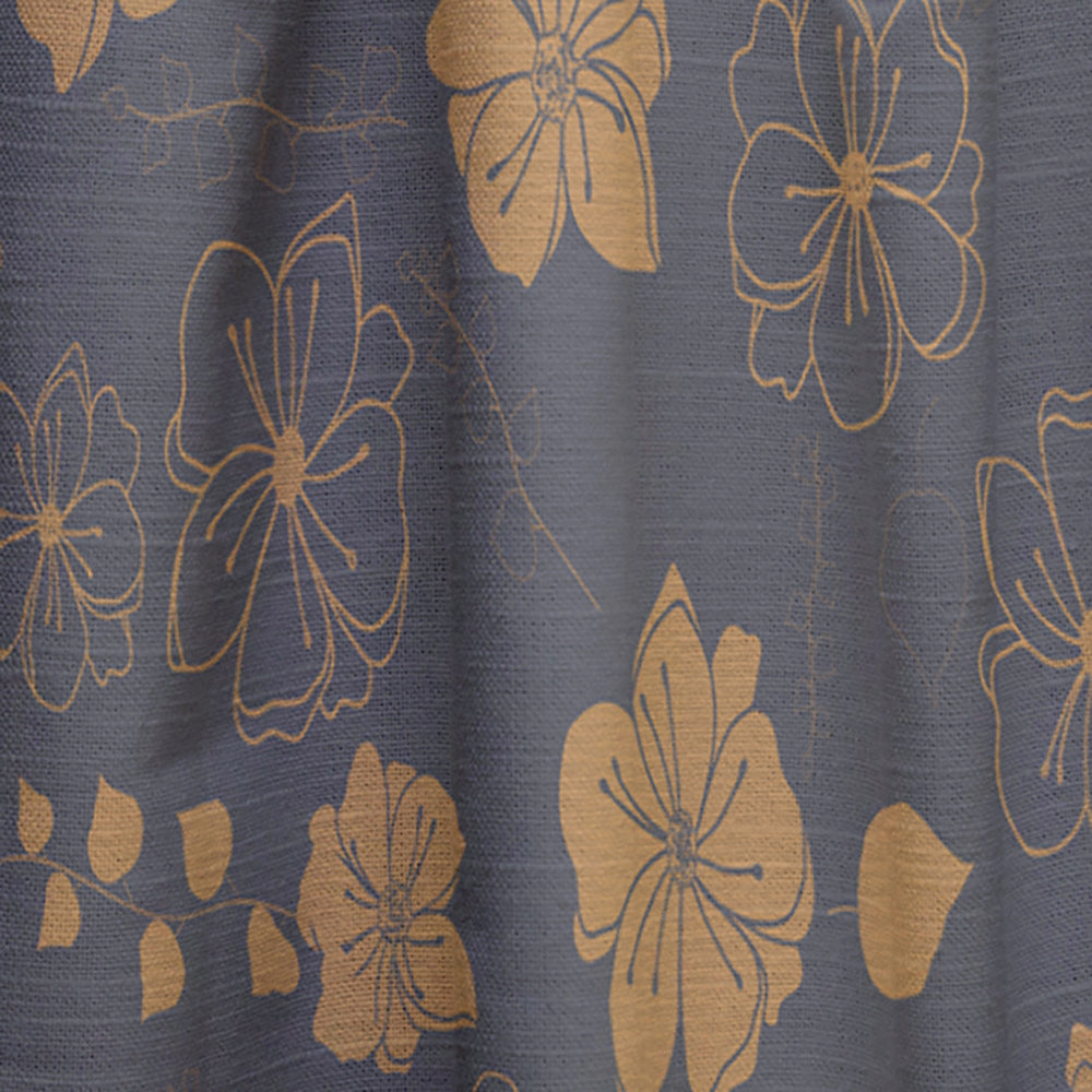 Retro Handdrawn Poppies II - Mid-Century Modern Curtain - 1 Panel