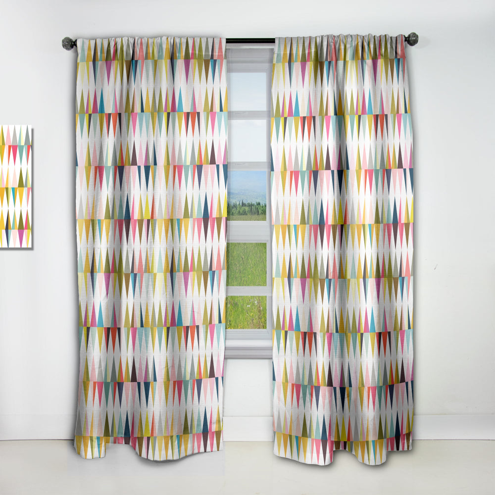 Diamond Retro VII - Mid-Century Modern Curtain - 1 Panel