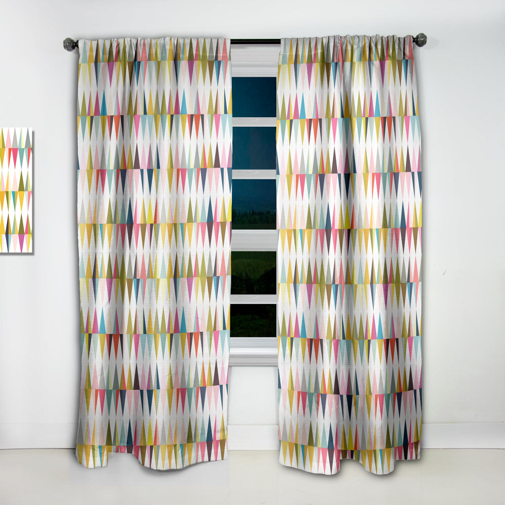 Diamond Retro VII - Mid-Century Modern Curtain - 1 Panel