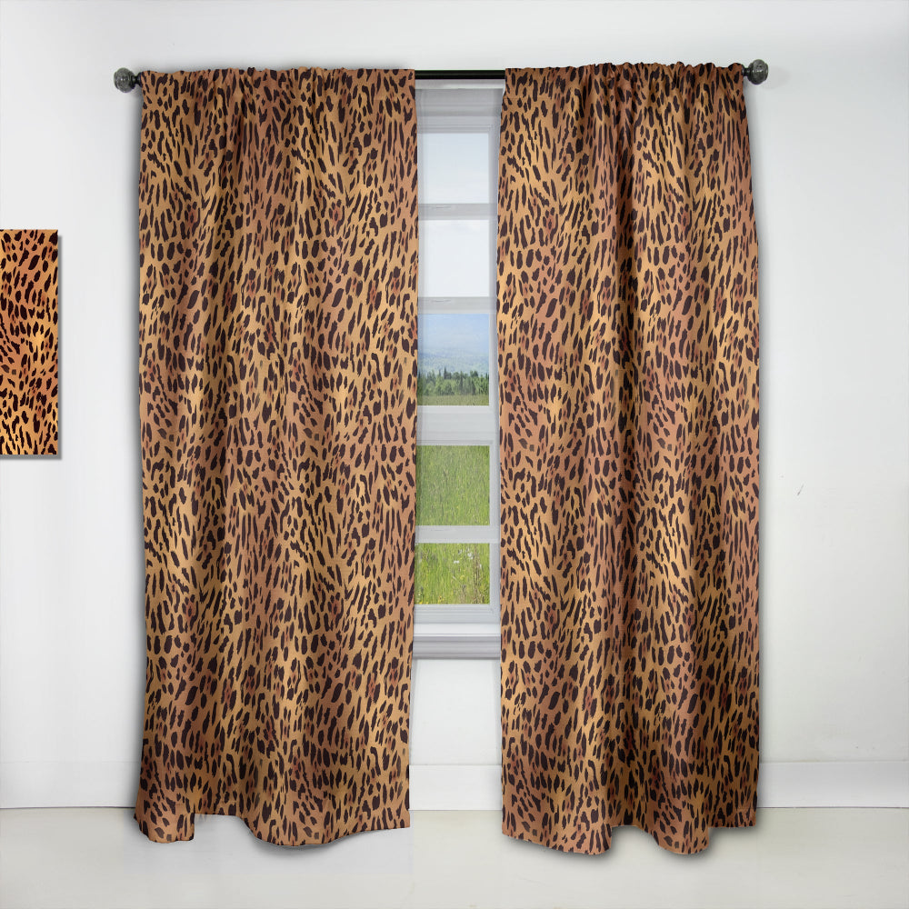 Leopard Fur Safari III - Mid-Century Modern Curtain - 1 Panel