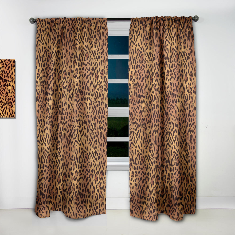 Leopard Fur Safari III - Mid-Century Modern Curtain - 1 Panel