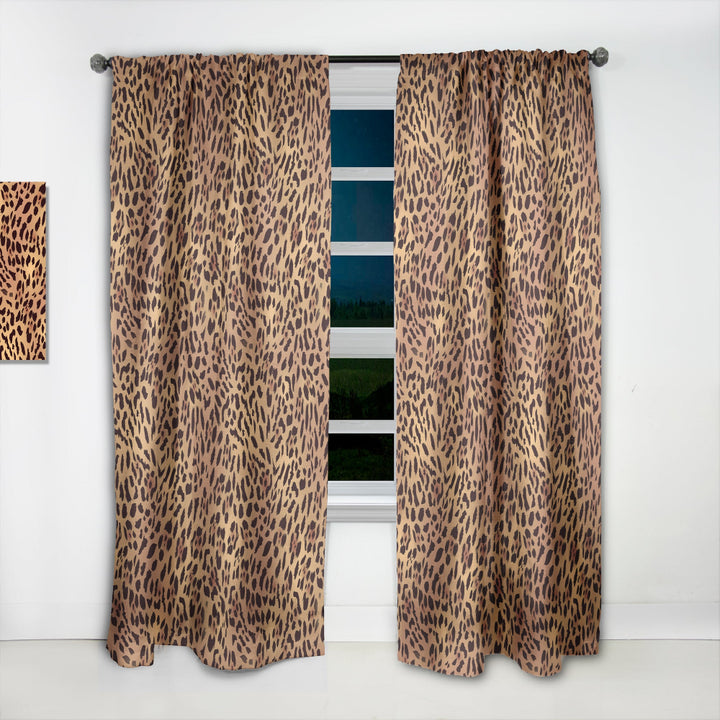 Leopard Fur Safari III - Mid-Century Modern Curtain - 1 Panel