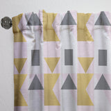 Triangular Gold Design - Mid-Century Modern Curtain - 1 Panel