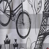 Paris Eiffel Red Hearts II - Mid-Century Modern Curtain - 1 Panel
