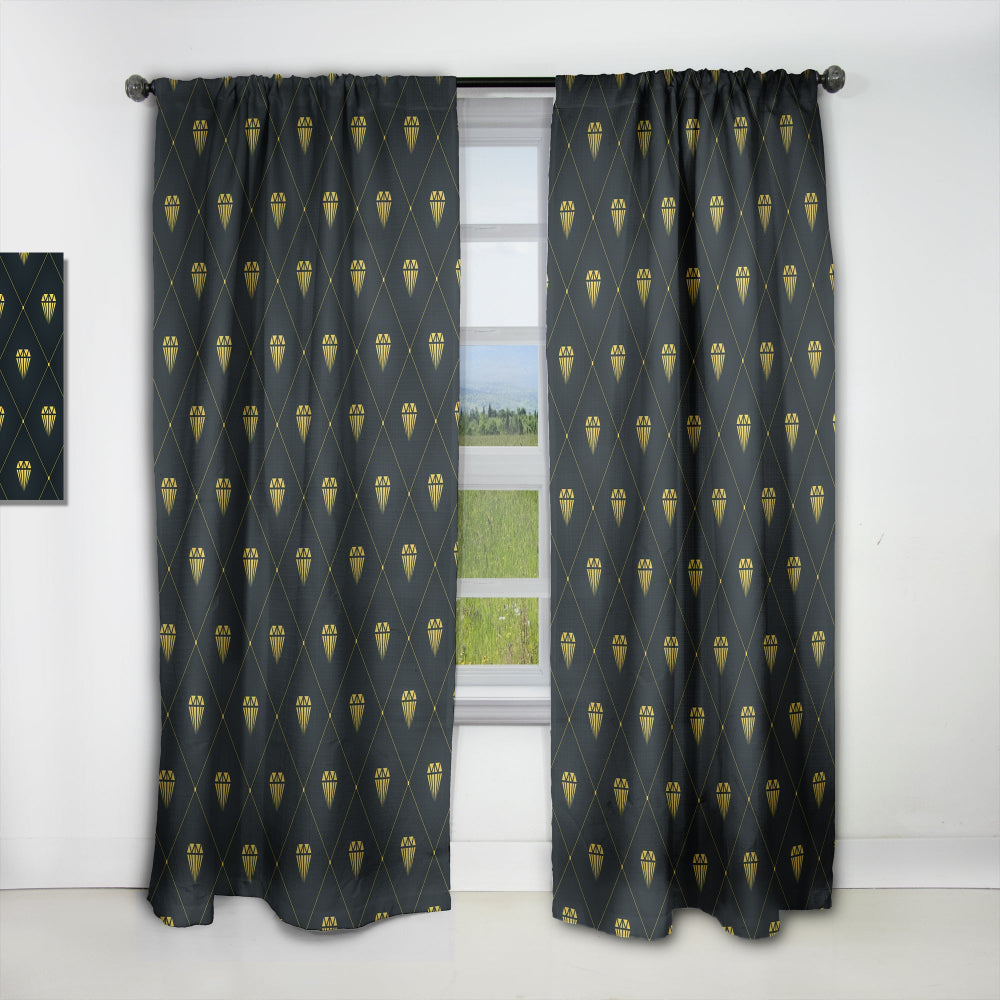 Golden Heart Design - Mid-Century Modern Curtain - 1 Panel