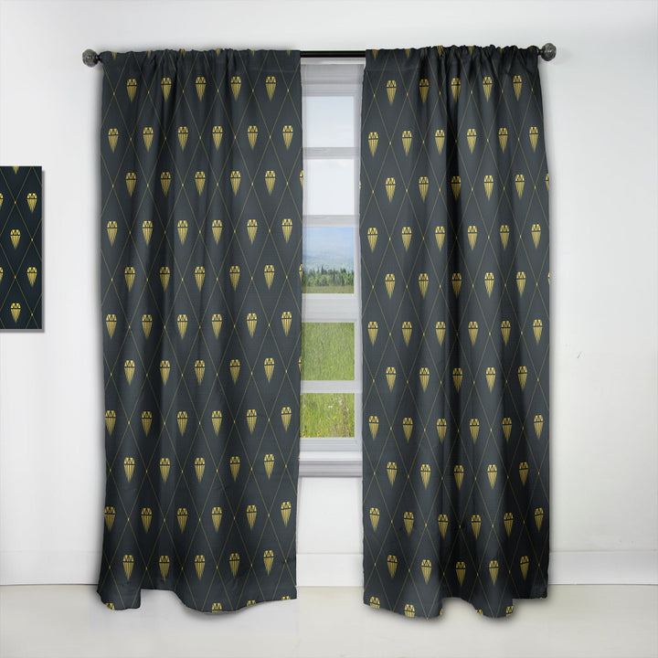 Golden Heart Design - Mid-Century Modern Curtain - 1 Panel