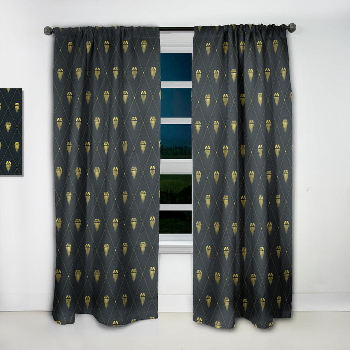 Golden Heart Design - Mid-Century Modern Curtain - 1 Panel