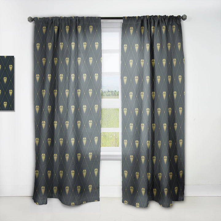Golden Heart Design - Mid-Century Modern Curtain - 1 Panel