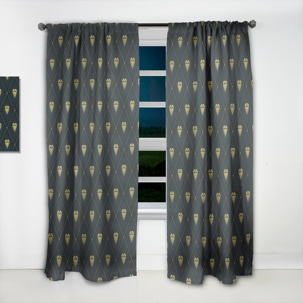 Golden Heart Design - Mid-Century Modern Curtain - 1 Panel