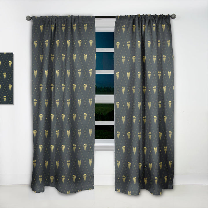 Golden Heart Design - Mid-Century Modern Curtain - 1 Panel