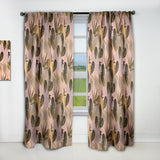 Golden Foliage III - Mid-Century Modern Curtain - 1 Panel