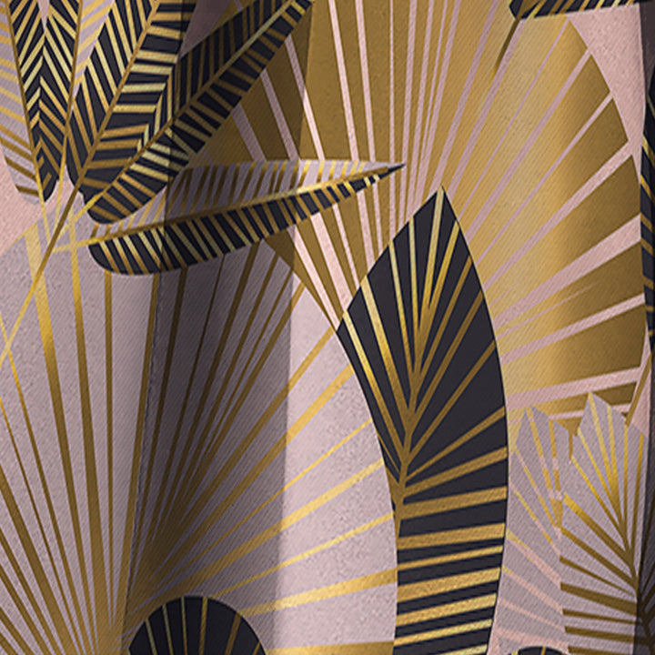 Golden Foliage III - Mid-Century Modern Curtain - 1 Panel