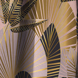 Golden Foliage III - Mid-Century Modern Curtain - 1 Panel