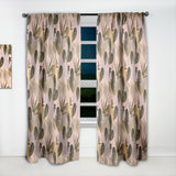 Golden Foliage III - Mid-Century Modern Curtain - 1 Panel