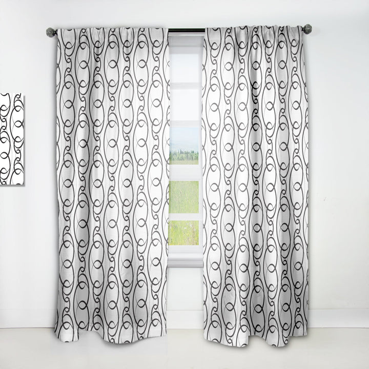 Retro Geometrical Abstract Minimal Pattern VI - Mid-Century Modern Curtain - 1 Panel