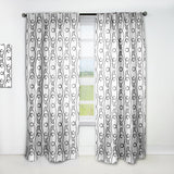 Retro Geometrical Abstract Minimal Pattern VI - Mid-Century Modern Curtain - 1 Panel