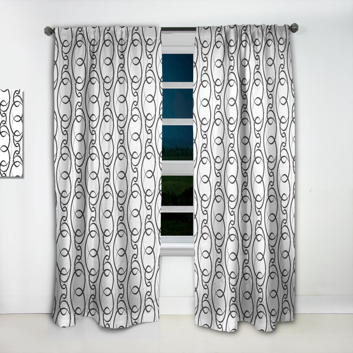Retro Geometrical Abstract Minimal Pattern VI - Mid-Century Modern Curtain - 1 Panel