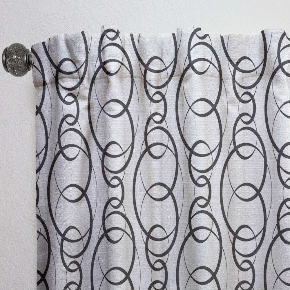 Retro Geometrical Abstract Minimal Pattern VI - Mid-Century Modern Curtain - 1 Panel