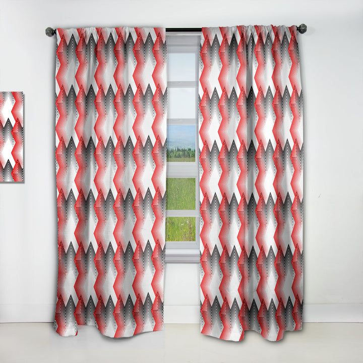 Retro Geometrical Abstract Minimal Pattern VIII - Mid-Century Modern Curtain - 1 Panel