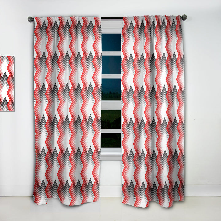 Retro Geometrical Abstract Minimal Pattern VIII - Mid-Century Modern Curtain - 1 Panel