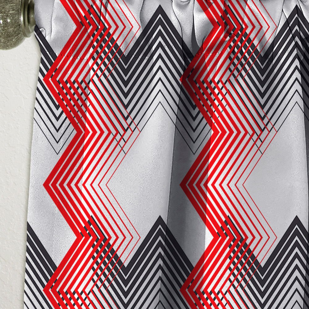 Retro Geometrical Abstract Minimal Pattern VIII - Mid-Century Modern Curtain - 1 Panel