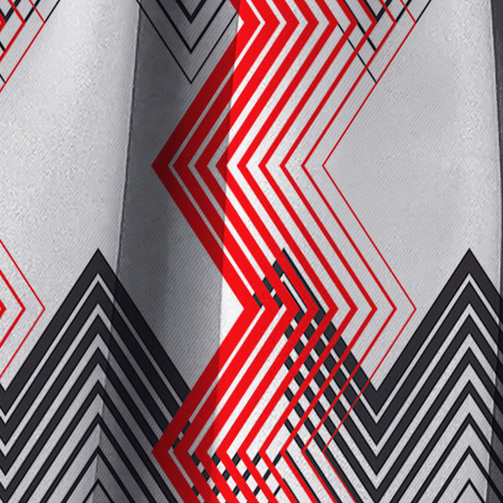 Retro Geometrical Abstract Minimal Pattern VIII - Mid-Century Modern Curtain - 1 Panel