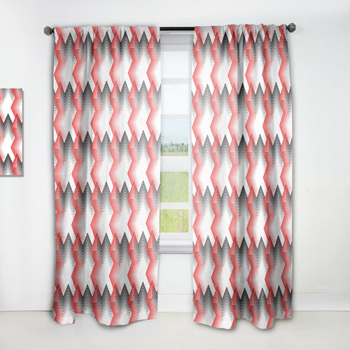 Retro Geometrical Abstract Minimal Pattern VIII - Mid-Century Modern Curtain - 1 Panel